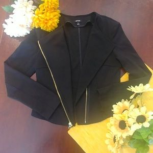 Apt. 9 Black Zipper Blazer Jacket